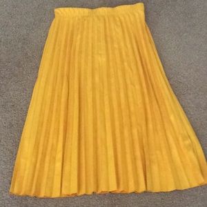 Zara Suede Pleated Skirt